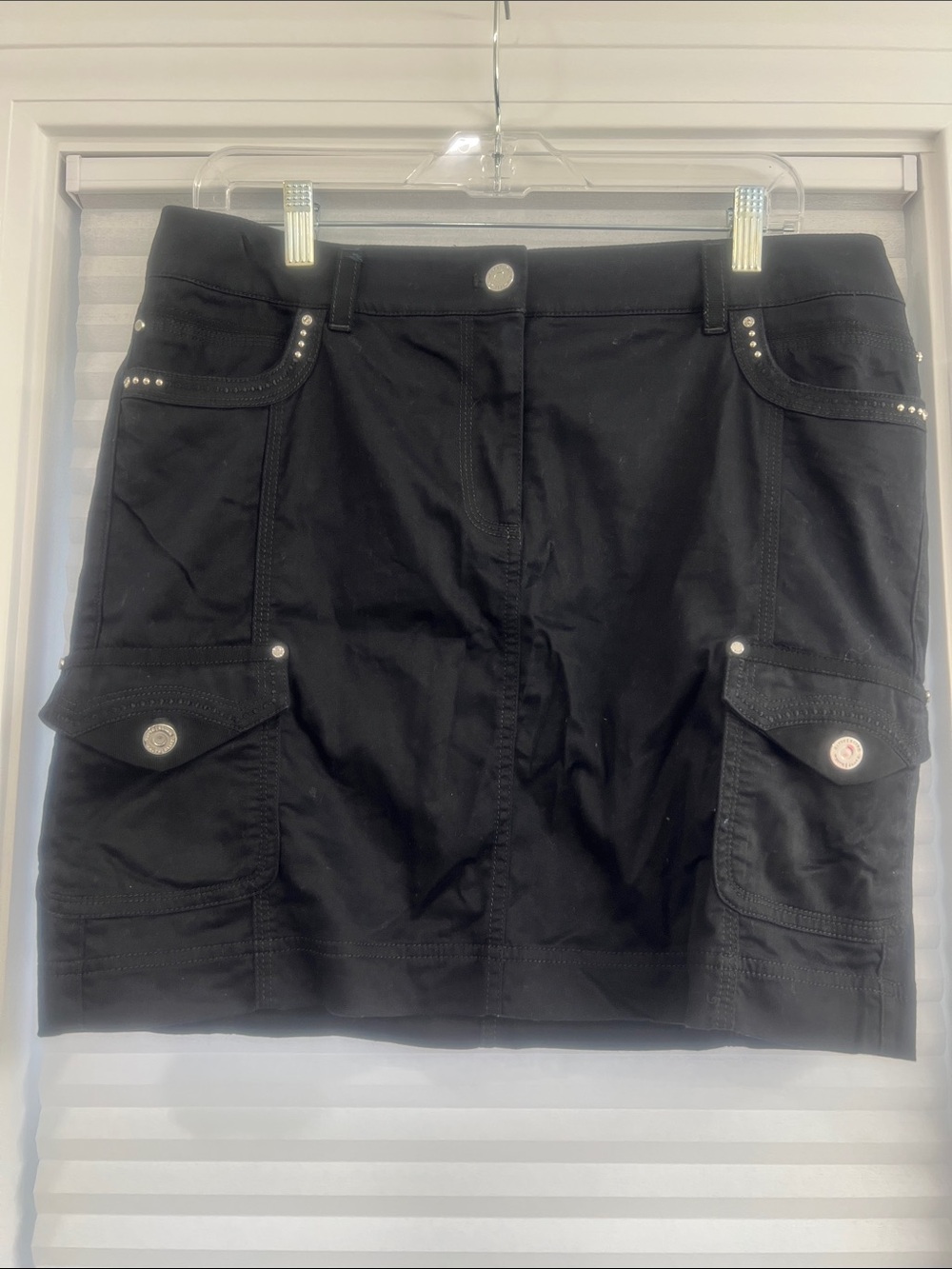 White House Black Market Black Utility Mini Skirt